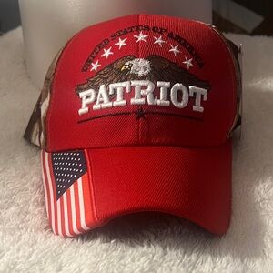Red Patriot Cap with Eagle and Flag